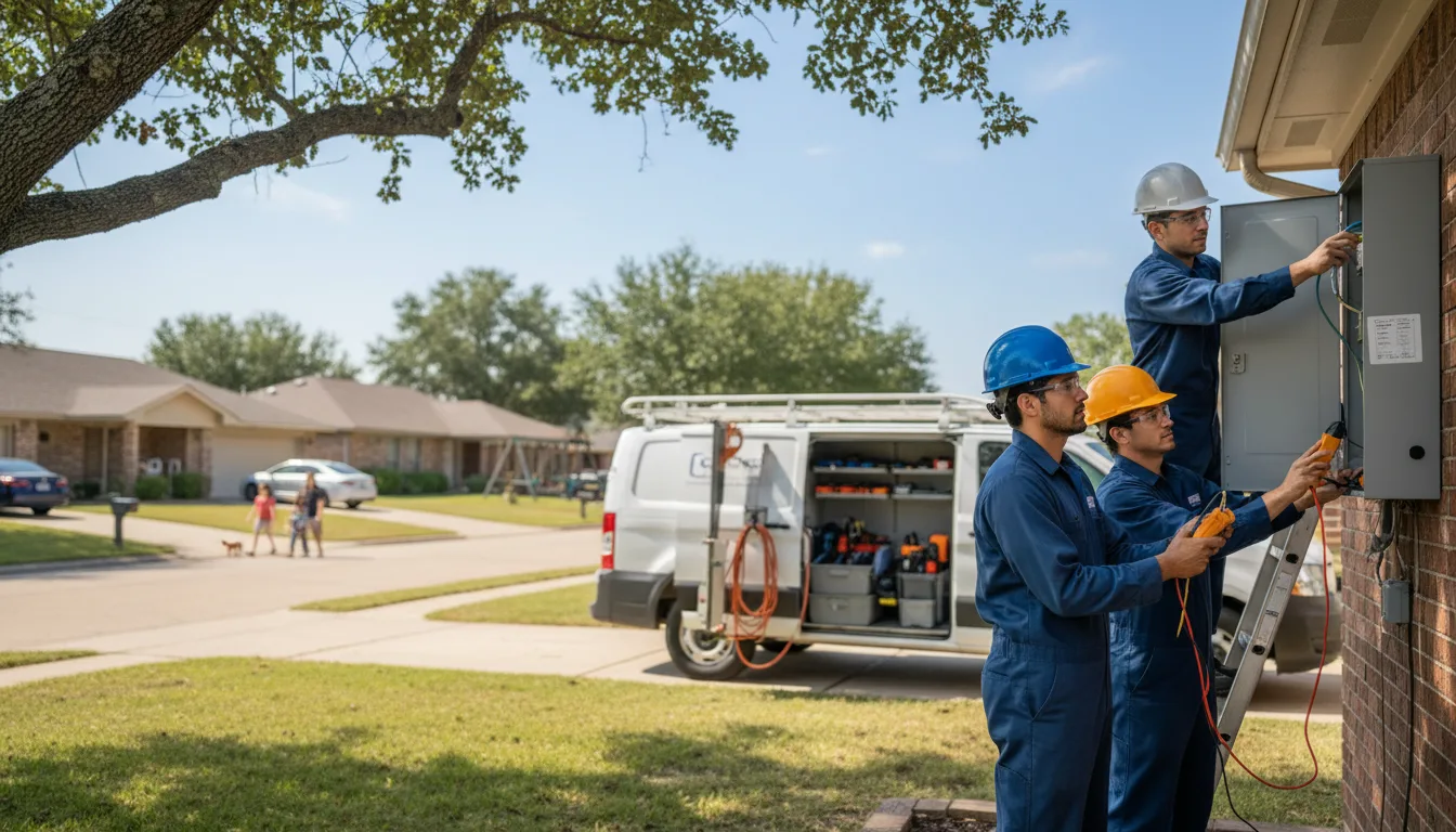 Certified electrician providing emergency electrical services in Justin, TX